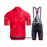 Abbigliamento Castelli Manica Corta e Pantaloncino Con Bretelle 2021 Rosso Bianco