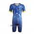 Abbigliamento Emonder-triathlon 2019 Manica Corta e Pantaloncino Con Bretelle Blu Giallo