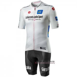 Abbigliamento Giro d\'Italia 2020 Manica Corta e Pantaloncino Con Bretelle Bianco