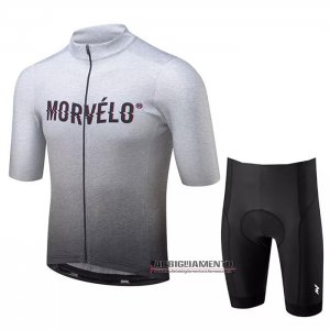 Abbigliamento Morvelo 2020 Manica Corta e Pantaloncino Con Bretelle Grigio