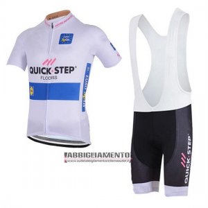 Abbigliamento Quick Step Floors 2018 Manica Corta e Pantaloncino Con Bretelle Bianco