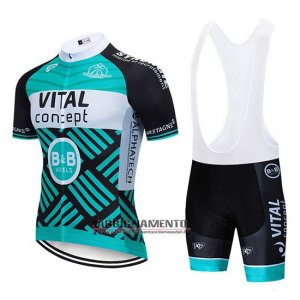 Abbigliamento Vital Concept 2019 Manica Corta e Pantaloncino Con Bretelle Blu Bianco Nero