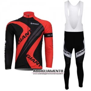 Abbigliamento Giant 2012 Manica Lunga E Calza Abbigliamento Con Bretelle Rosso E Nero