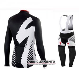 Abbigliamento Specialized 2015 Manica Lunga E Calza Abbigliamento Con Bretelle Bianco E Nero