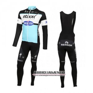 Abbigliamento Etixx Quickstep 2016 Manica Lunga E Calza Abbigliamento Con Bretelle Nero E Celeste