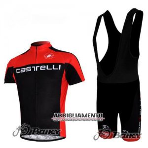 Abbigliamento Castelli 2011 Manica Corta E Pantaloncino Con Bretelle Nero E Rosso