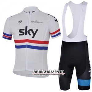 Abbigliamento Sky 2013 Manica Corta E Pantaloncino Con Bretelle Bianco E Rosso