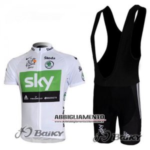 Abbigliamento Sky 2013 Manica Corta E Pantaloncino Con Bretelle Bianco E Verde