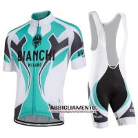 Abbigliamento Bianchi 2016 Manica Corta E Pantaloncino Con Bretelle Bianco E Verde1