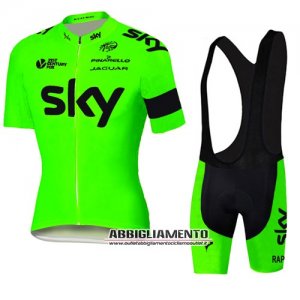 Abbigliamento Sky 2016 Manica Corta E Pantaloncino Con Bretelle Verde