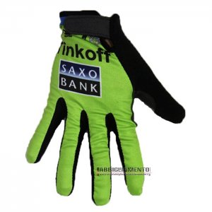 2020 Tinkoff Saxo Bank Guanti Dita Lunghe Ciclismo Verde Nero