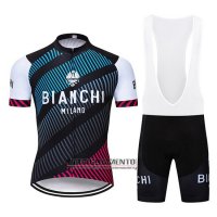 Abbigliamento Bianchi 2019 Manica Corta e Pantaloncino Con Bretelle Blu Nero Rosso