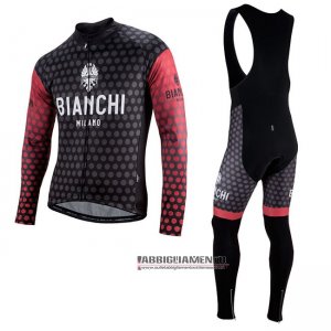 Abbigliamento Bianchi Milano Petroso Manica Lunga Nero Rosso