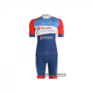 Abbigliamento Direct Energie 2021 Manica Corta e Pantaloncino Con Bretelle Blu Rosso Bianco