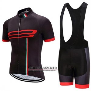 Abbigliamento Giro d\'Italia 2020 Manica Corta e Pantaloncino Con Bretelle Nero Rosso