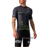 Abbigliamento Giro d'Italia Manica Corta e Pantaloncino Con Bretelle 2021 Nero