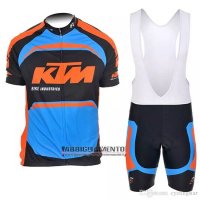 Abbigliamento KTM 2018 Manica Corta e Pantaloncino Con Bretelle Blu Arancione