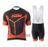 Abbigliamento KTM 2018 Manica Corta e Pantaloncino Con Bretelle Nero Arancione