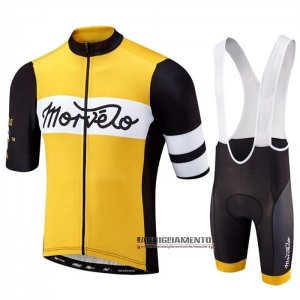 Abbigliamento Morvelo 2020 Manica Corta e Pantaloncino Con Bretelle Nero Giallo