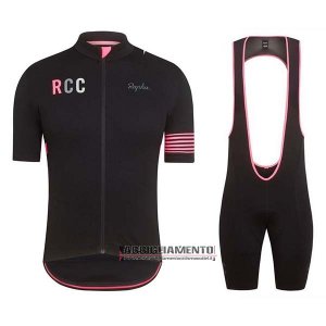 Abbigliamento Rapha 2019 Manica Corta e Pantaloncino Con Bretelle Nero Rosa