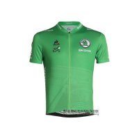 Abbigliamento Tour de France 2021 Manica Corta e Pantaloncino Con Bretelle Verde