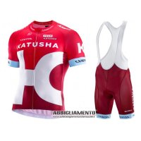 Abbigliamento Katusha 2016 Manica Corta E Pantaloncino Con Bretelle Bianco E Rosso