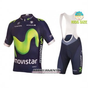 Abbigliamento Movistar Team 2016 Manica Corta E Pantaloncino Con Bretelle Blu E Verde