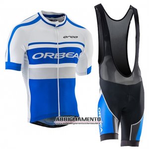 Abbigliamento Orbea 2017 Manica Corta E Pantaloncino Con Bretelle Bianco E Blu