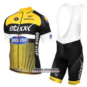 Abbigliamento Etixx Quick Step 2016 Manica Corta E Pantaloncino Con Bretelle Giallo E Nero