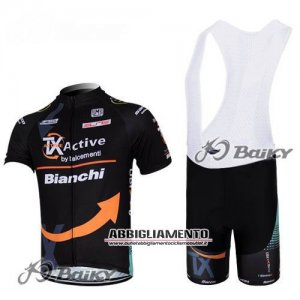 Abbigliamento Bianchi 2012 Manica Corta E Pantaloncino Con Bretelle Nero E Arancione