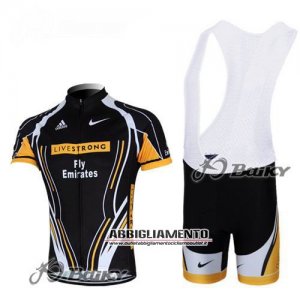 Abbigliamento LiveStrong 2012 Manica Corta E Pantaloncino Con Bretelle Nero E Giallo