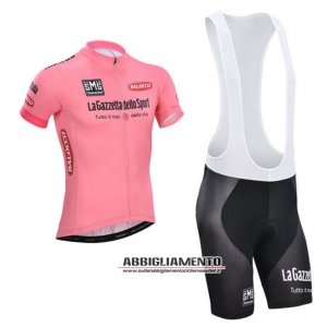 Abbigliamento Giro d\'Italia 2014 Manica Corta E Pantaloncino Con Bretelle rosa