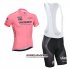 Abbigliamento Giro d'Italia 2014 Manica Corta E Pantaloncino Con Bretelle rosa