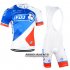 Abbigliamento Fdj 2015 Manica Corta E Pantaloncino Con Bretelle Blu E Bianco