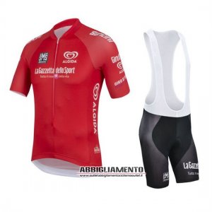 Abbigliamento Giro d\'Italia 2016 Manica Corta E Pantaloncino Con Bretelle Rosso