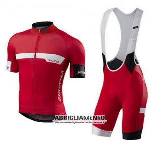 Abbigliamento Specialized 2016 Manica Corta E Pantaloncino Con Bretelle Bianco E Rosso