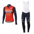 Abbigliamento Bahrain Merida 2017 Manica Lunga e Pantaloncino Con Bretelle rosso