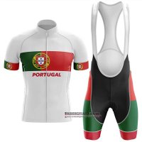 Abbigliamento Campione Portugal 2020 Manica Corta e Pantaloncino Con Bretelle Bianco Verde Rosso