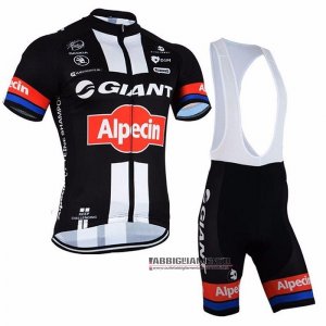 Abbigliamento Giant Alpecin Manica Corta e Pantaloncino Con Bretelle 2021 Nero Bianco