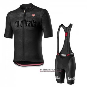 Abbigliamento Giro D\'italia 2020 Manica Corta e Pantaloncino Con Bretelle Nero(1)