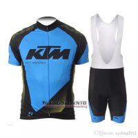Abbigliamento KTM 2018 Manica Corta e Pantaloncino Con Bretelle Blu Nero