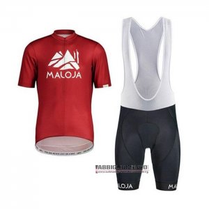 Abbigliamento Maloja 2020 Manica Corta e Pantaloncino Con Bretelle Rosso Bianco