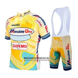 Abbigliamento Mercatone Uno 2019 Manica Corta e Pantaloncino Con Bretelle Giallo