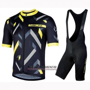 Abbigliamento Nalini Descesa 2.0 2019 Manica Corta e Pantaloncino Con Bretelle Nero Giallo