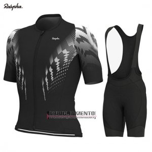 Abbigliamento Rapha 2019 Manica Corta e Pantaloncino Con Bretelle Nero Bianco