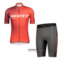 Abbigliamento Scott Manica Corta e Pantaloncino Con Bretelle 2021 Rosso
