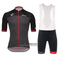 Abbigliamento Tour de Suisse Helvetia 2018 Manica Corta e Pantaloncino Con Bretelle Nero Rosso