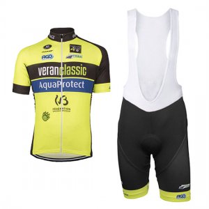 Abbigliamento UCI 2017 Manica Corta e Pantaloncino Con Bretelle giallo
