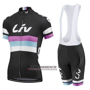 Donne Abbigliamento Liv 2019 Manica Corta e Pantaloncino Con Bretelle Nero Bianco Viola