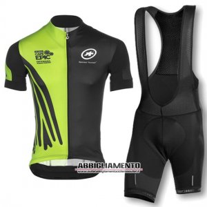 Abbigliamento Assos 2016 Manica Corta E Pantaloncino Con Bretelle Nero E Verde